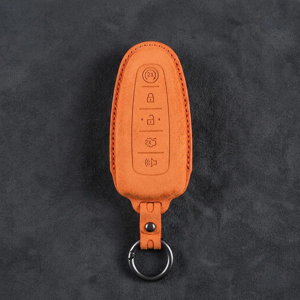 Ford Hand-Stitched Alcantara Key Fob Cover – 5-Button Remote Start Fob
