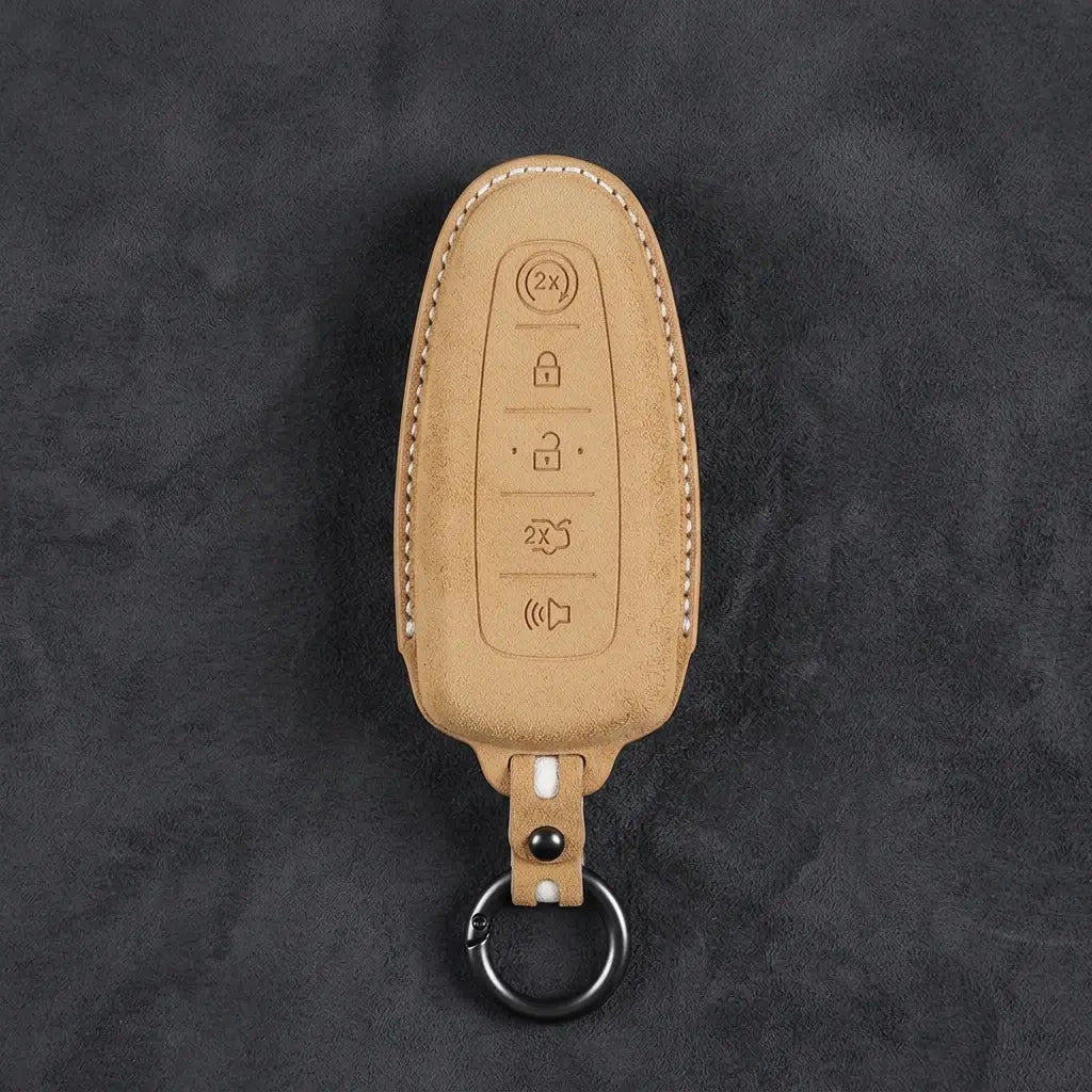 Ford Hand-Stitched Alcantara Key Fob Cover – 5-Button Remote Start Fob