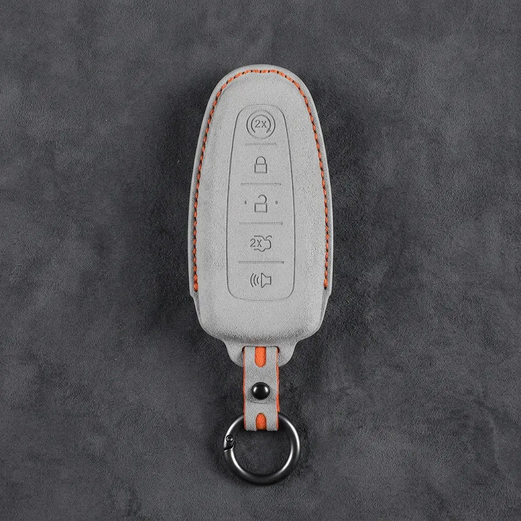 Ford Hand-Stitched Alcantara Key Fob Cover – 5-Button Remote Start Fob