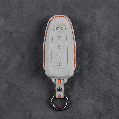Ford Hand-Stitched Alcantara Key Fob Cover – 5-Button Remote Start Fob