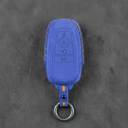 Ford Hand-Stitched Alcantara Key Fob Cover – Center-Ring Shield