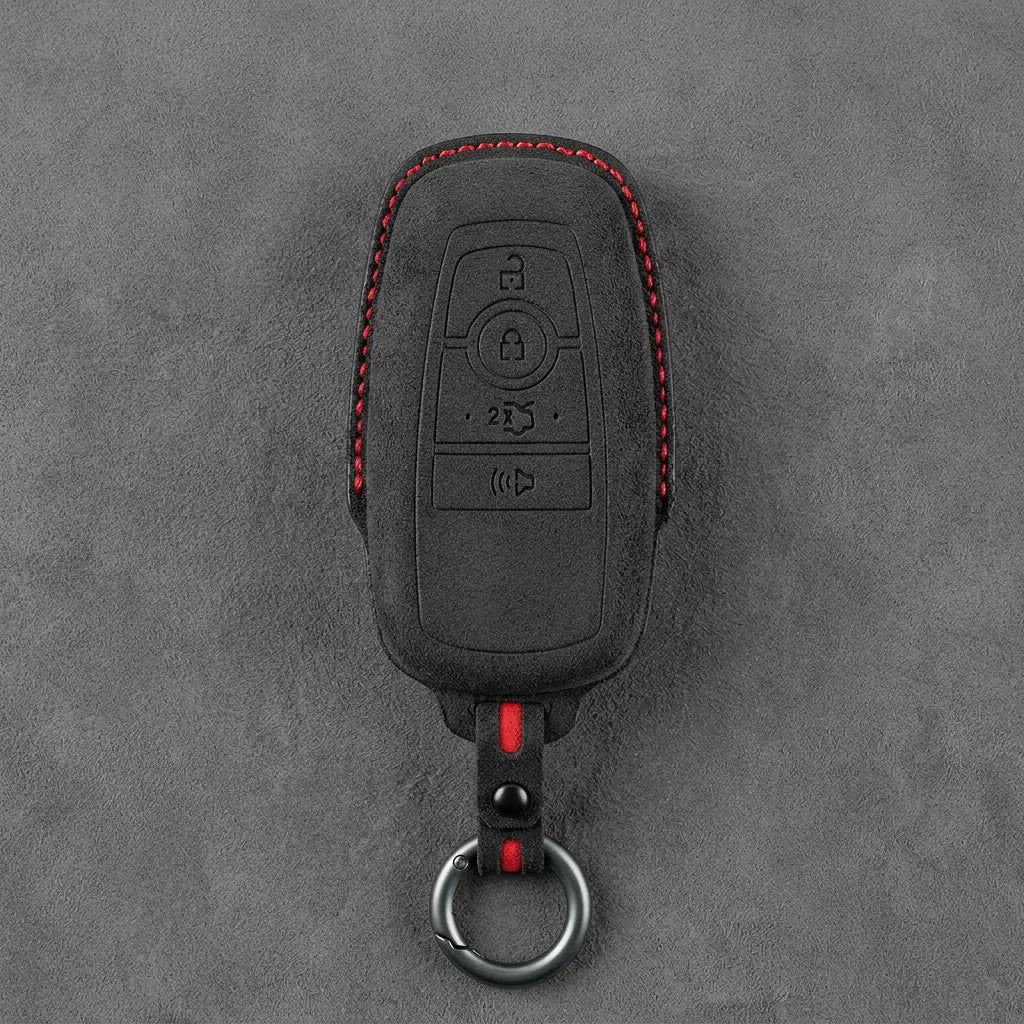 Ford Hand-Stitched Alcantara Key Fob Cover – Center-Ring Shield