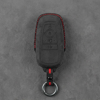 Ford Hand-Stitched Alcantara Key Fob Cover – Center-Ring Shield