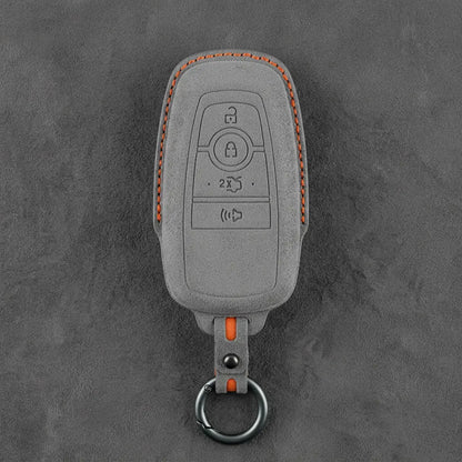Ford Hand-Stitched Alcantara Key Fob Cover – Center-Ring Shield