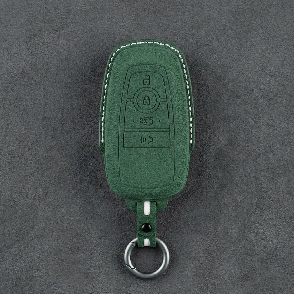 Ford Hand-Stitched Alcantara Key Fob Cover – Center-Ring Shield