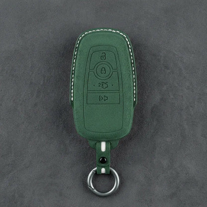 Ford Hand-Stitched Alcantara Key Fob Cover – Center-Ring Shield