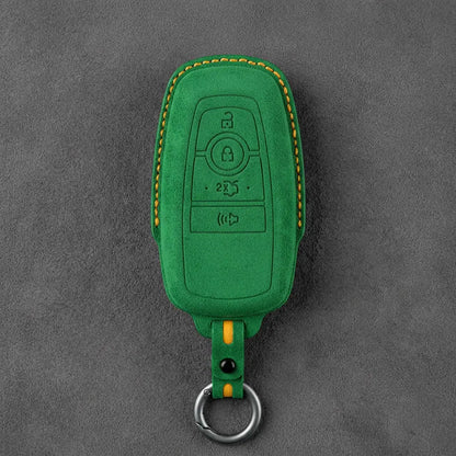 Ford Hand-Stitched Alcantara Key Fob Cover – Center-Ring Shield