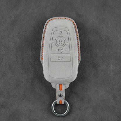 Ford Hand-Stitched Alcantara Key Fob Cover – Center-Ring Shield