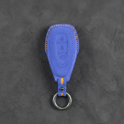Ford Hand-Stitched Alcantara Key Fob Cover - Oval 3-Button
