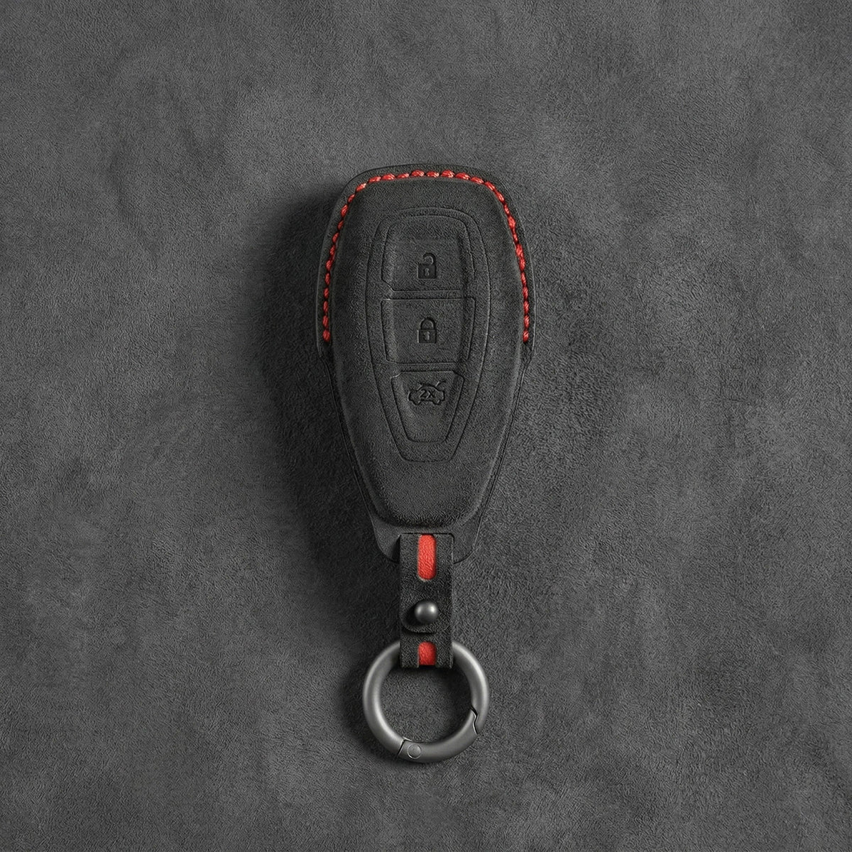 Ford Hand-Stitched Alcantara Key Fob Cover - Oval 3-Button