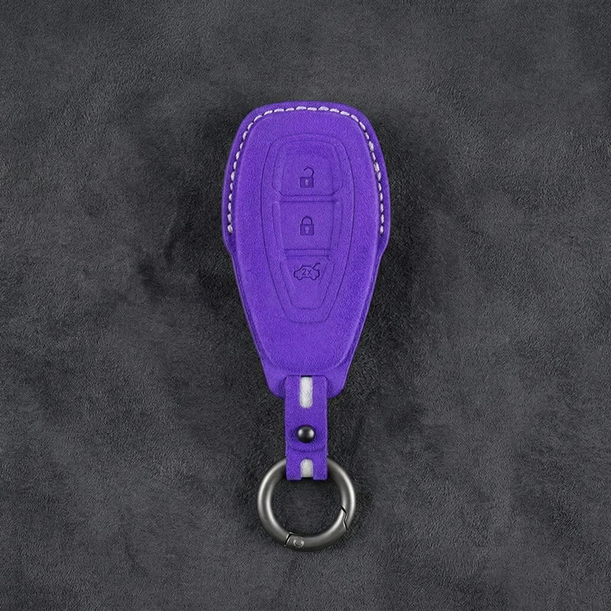 Ford Hand-Stitched Alcantara Key Fob Cover - Oval 3-Button