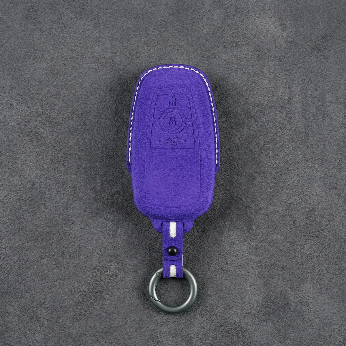Ford Hand-Stitched Alcantara Key Fob Cover - Rectangular 3-Button