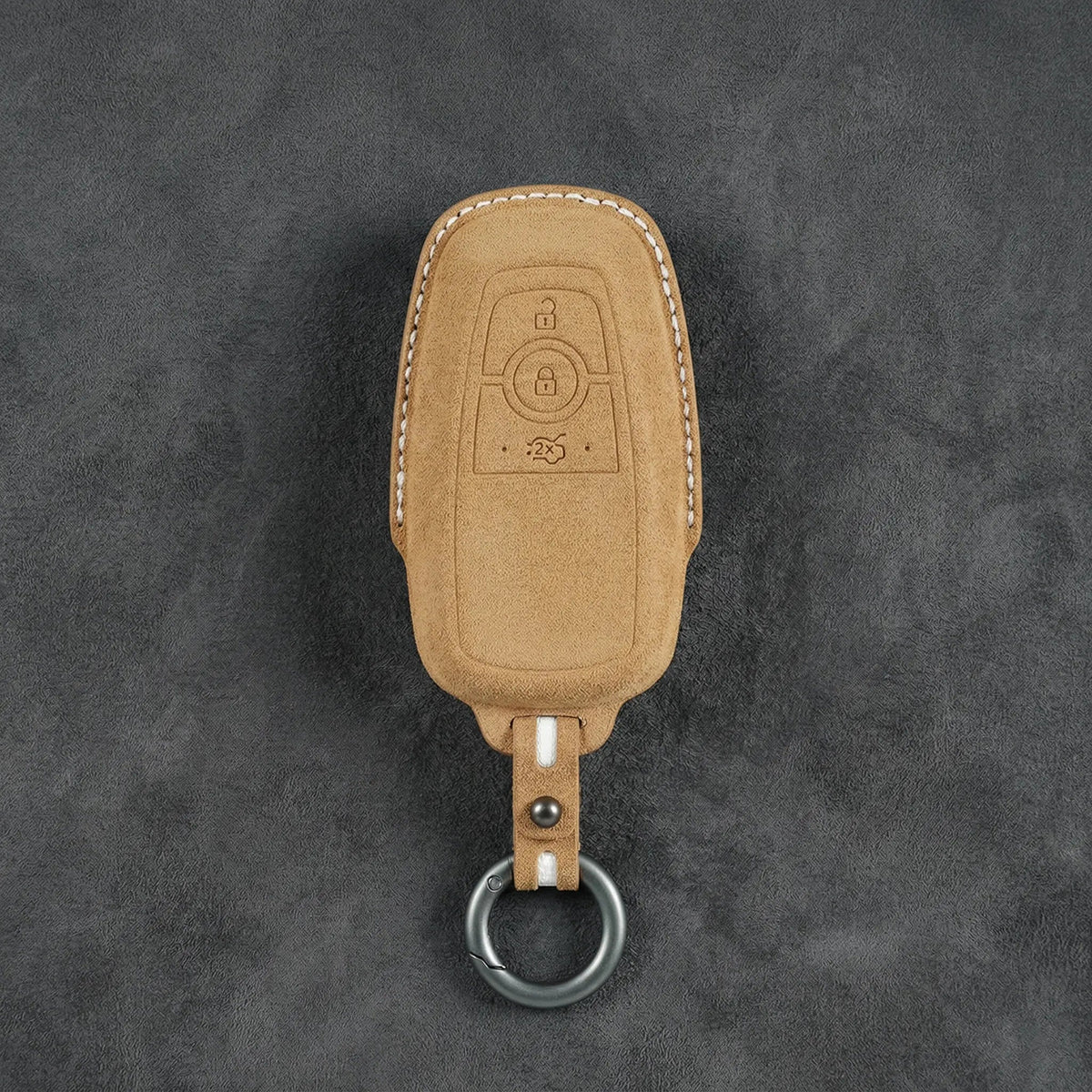 Ford Hand-Stitched Alcantara Key Fob Cover - Rectangular 3-Button
