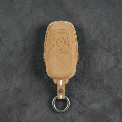 Ford Hand-Stitched Alcantara Key Fob Cover - Rectangular 3-Button
