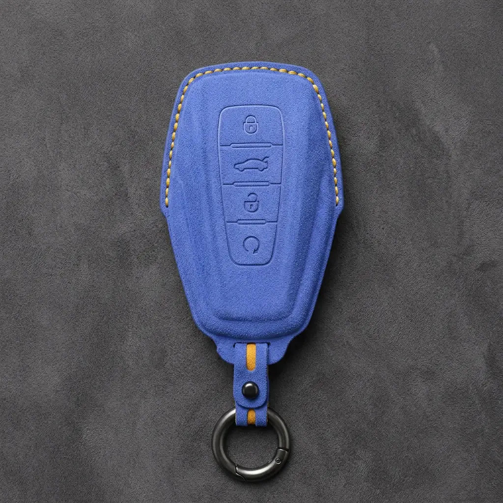 Geely Hand-Stitched Alcantara Key Fob Cover – Shield 4-Button