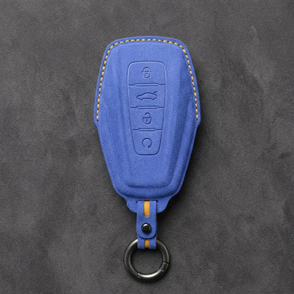 Geely Hand-Stitched Alcantara Key Fob Cover – Shield 4-Button
