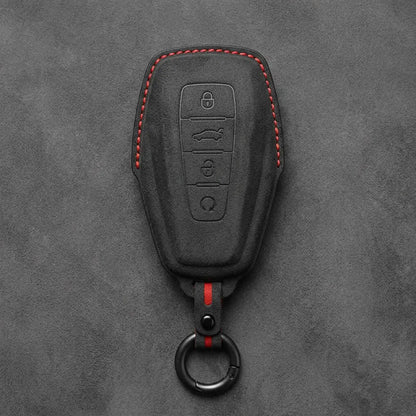 Geely Hand-Stitched Alcantara Key Fob Cover – Shield 4-Button