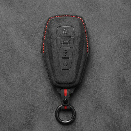 Geely Hand-Stitched Alcantara Key Fob Cover – Shield 4-Button