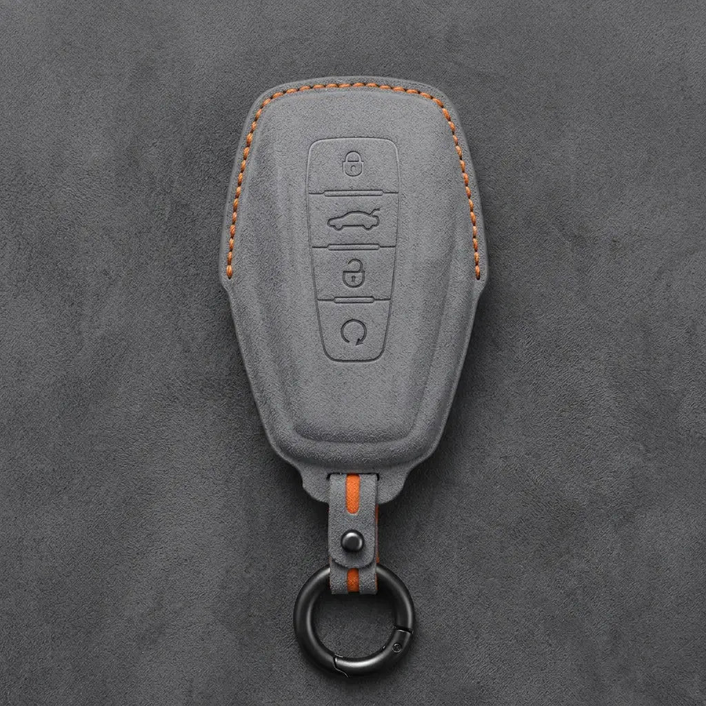Geely Hand-Stitched Alcantara Key Fob Cover – Shield 4-Button