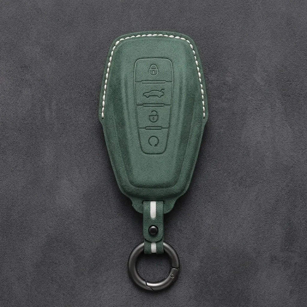 Geely Hand-Stitched Alcantara Key Fob Cover – Shield 4-Button