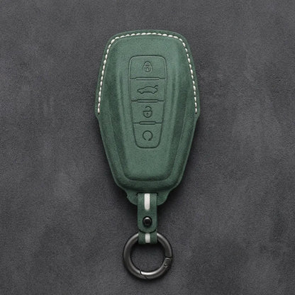 Geely Hand-Stitched Alcantara Key Fob Cover – Shield 4-Button