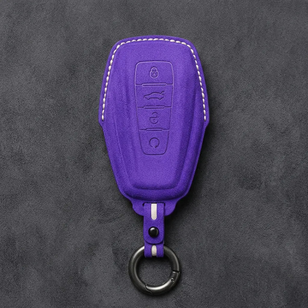 Geely Hand-Stitched Alcantara Key Fob Cover – Shield 4-Button