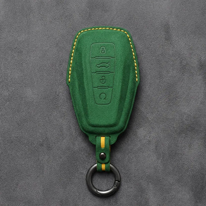 Geely Hand-Stitched Alcantara Key Fob Cover – Shield 4-Button