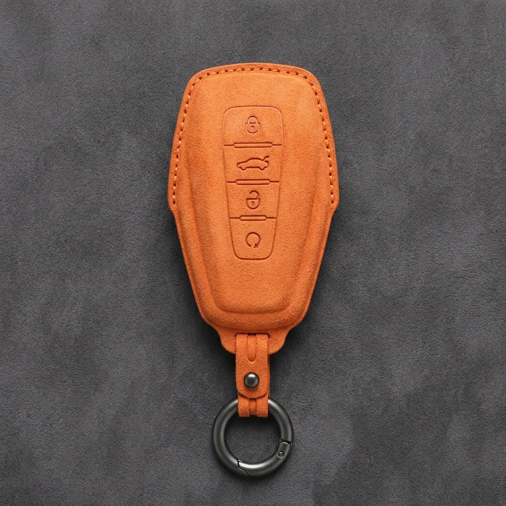 Geely Hand-Stitched Alcantara Key Fob Cover – Shield 4-Button