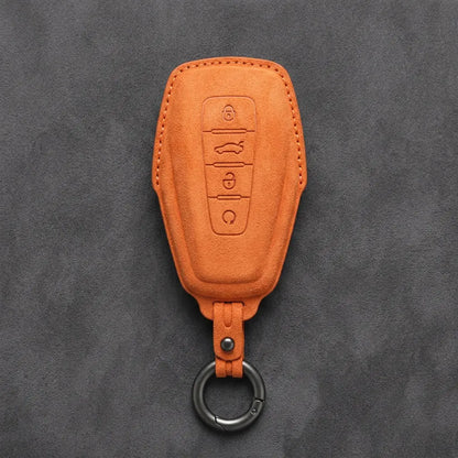 Geely Hand-Stitched Alcantara Key Fob Cover – Shield 4-Button