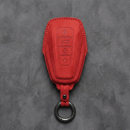 Geely Hand-Stitched Alcantara Key Fob Cover – Shield 4-Button