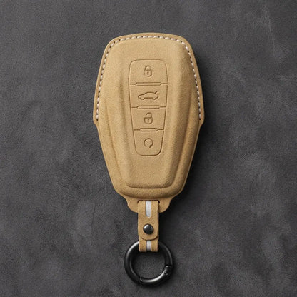 Geely Hand-Stitched Alcantara Key Fob Cover – Shield 4-Button