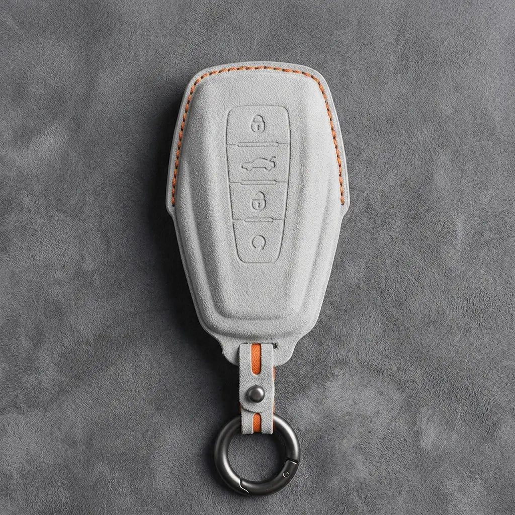 Geely Hand-Stitched Alcantara Key Fob Cover – Shield 4-Button