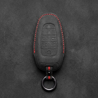 Genesis Hand-Stitched Alcantara Key Fob Cover – 7-Button Smart Park