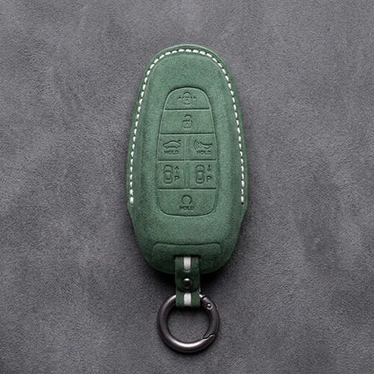 Genesis Hand-Stitched Alcantara Key Fob Cover – 7-Button Smart Park