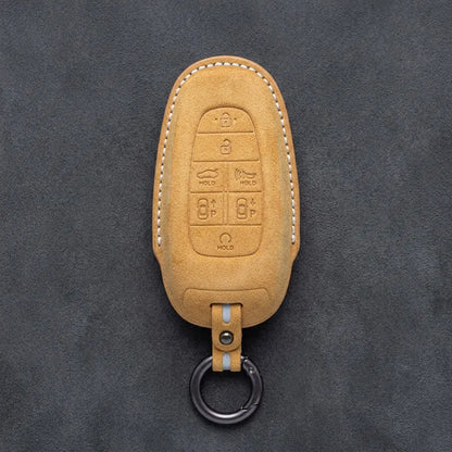 Genesis Hand-Stitched Alcantara Key Fob Cover – 7-Button Smart Park