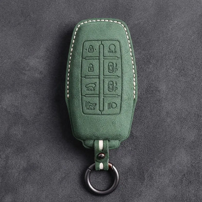 Genesis Hand-Stitched Alcantara Key Fob Cover – 8-Button Smart Park