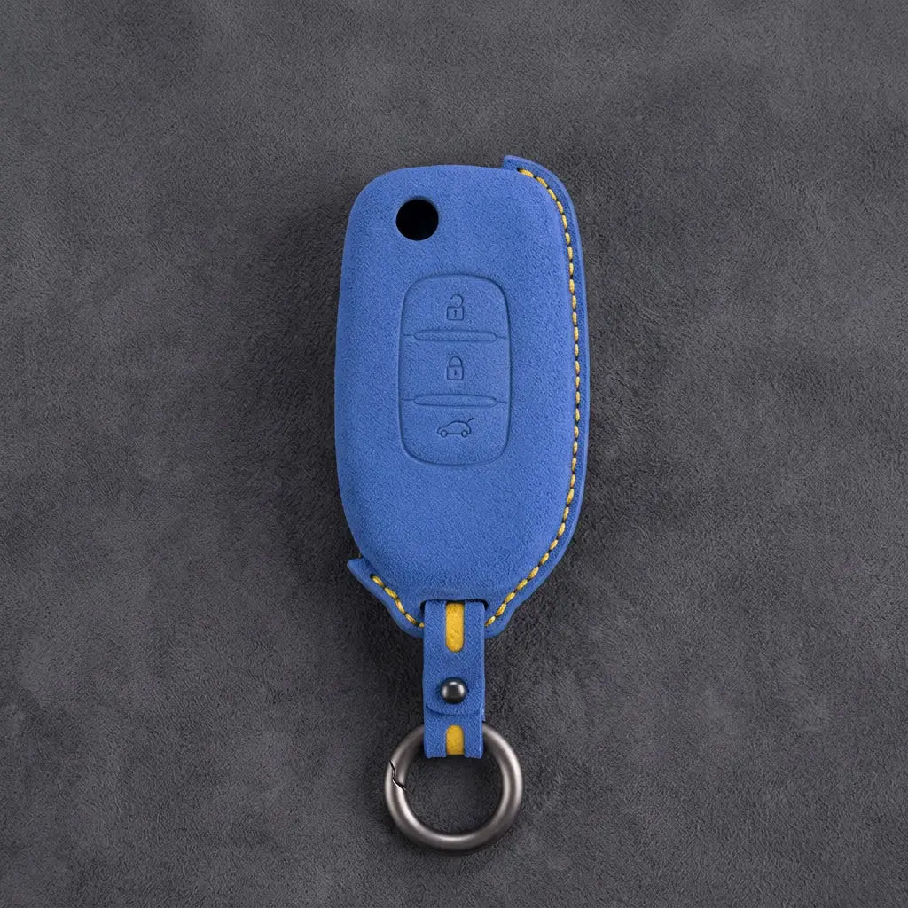 Renault Hand-Stitched Alcantara Key Fob Cover – Flip Key