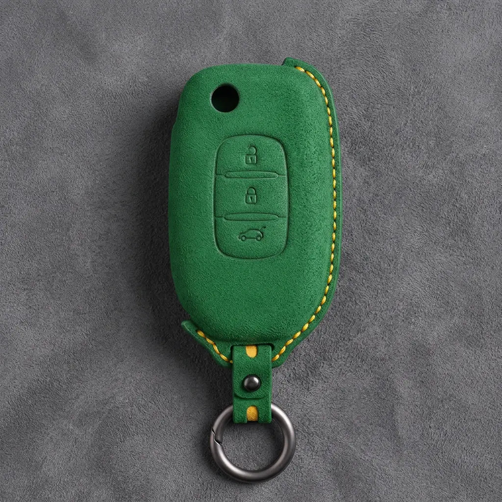Renault Hand-Stitched Alcantara Key Fob Cover – Flip Key