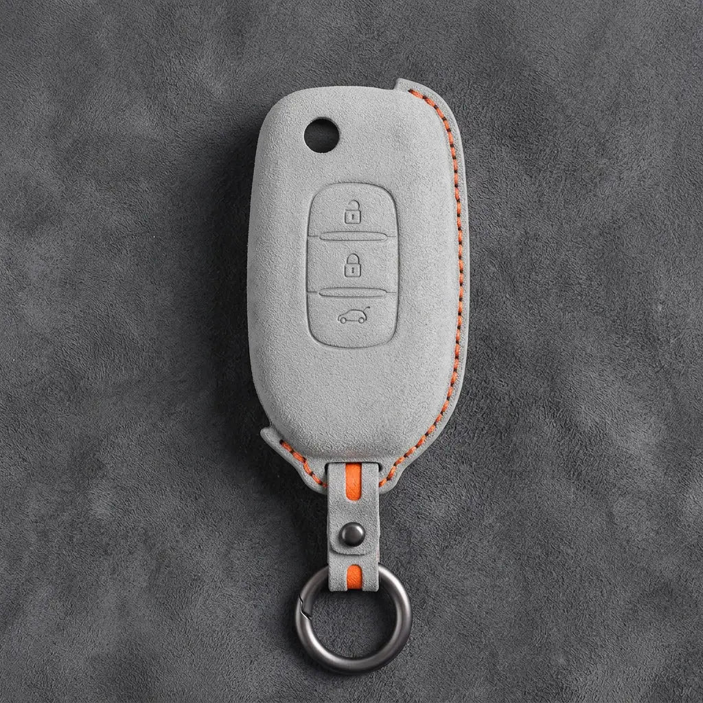 Renault Hand-Stitched Alcantara Key Fob Cover – Flip Key