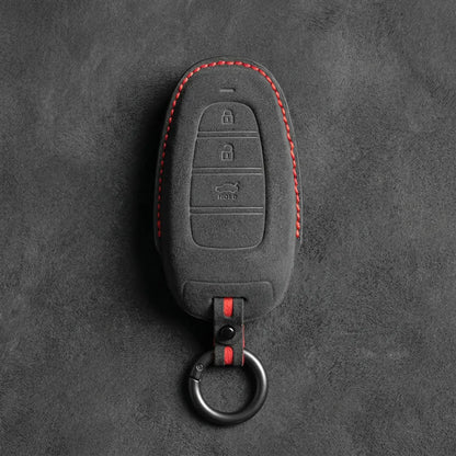 Hyundai Hand-Stitched Alcantara Key Fob Cover – Oval 3-Button Smart Key