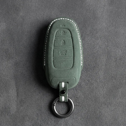 Hyundai Hand-Stitched Alcantara Key Fob Cover – Oval 3-Button Smart Key