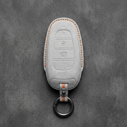 Hyundai Hand-Stitched Alcantara Key Fob Cover – Oval 3-Button Smart Key
