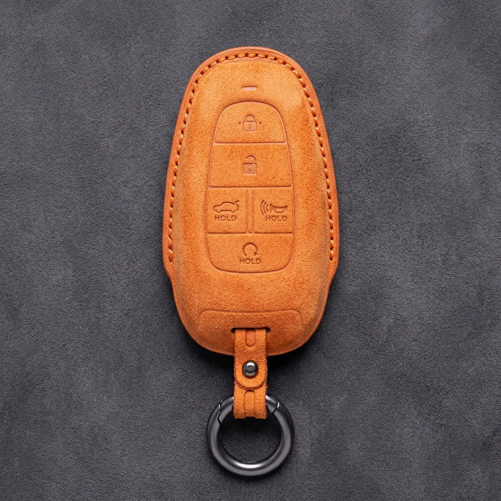 Hyundai Hand-Stitched Alcantara Key Fob Cover – Oval 5-Button