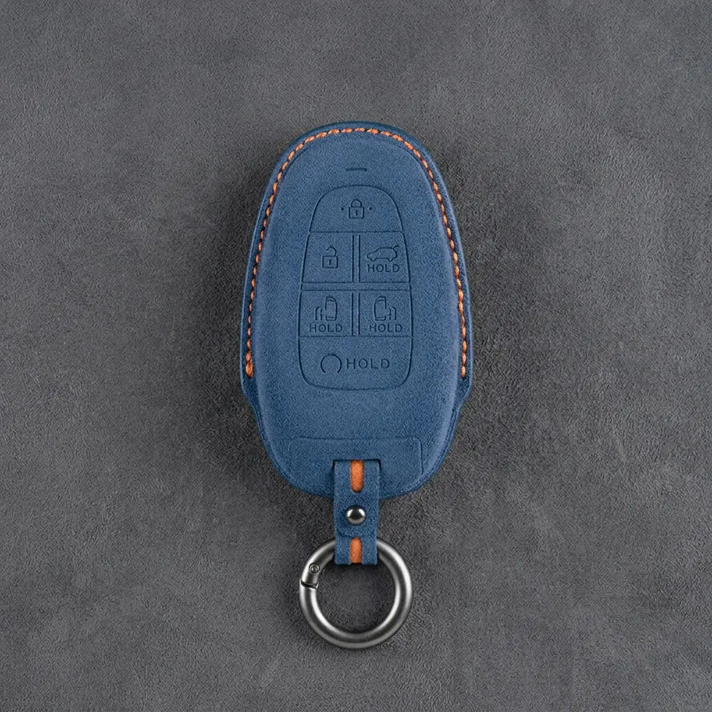 Hyundai Hand-Stitched Alcantara Key Fob Cover – Oval 6-Button