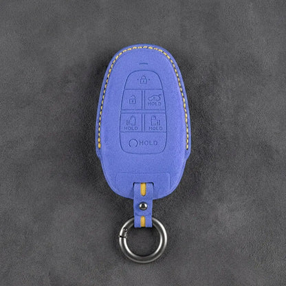 Hyundai Hand-Stitched Alcantara Key Fob Cover – Oval 6-Button
