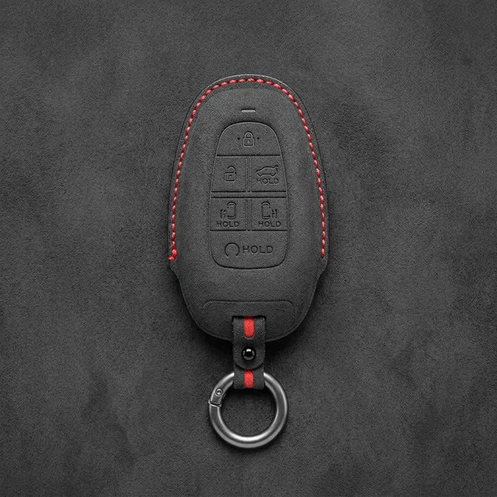 Hyundai Hand-Stitched Alcantara Key Fob Cover – Oval 6-Button