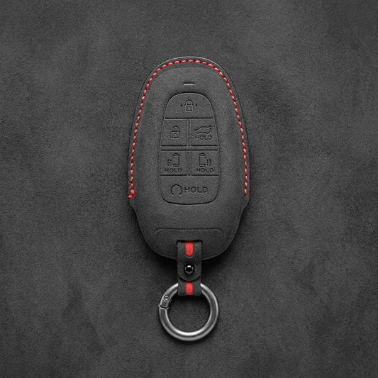 Hyundai Hand-Stitched Alcantara Key Fob Cover – Oval 6-Button