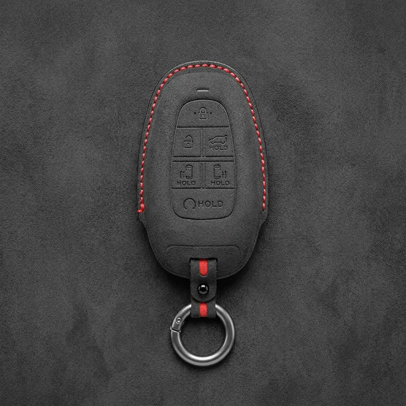 Hyundai Hand-Stitched Alcantara Key Fob Cover – Oval 6-Button
