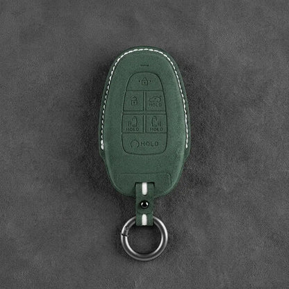 Hyundai Hand-Stitched Alcantara Key Fob Cover – Oval 6-Button