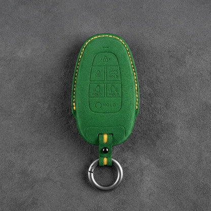 Hyundai Hand-Stitched Alcantara Key Fob Cover – Oval 6-Button